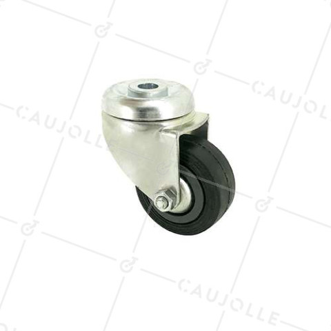 Rubber castor wheel with plate 50 mm diameter S2C  • Caujolle