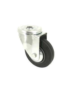 Rubber castor wheel with plate 80 mm diameter S2C 