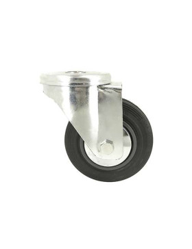 Rubber castor wheel with plate 80 mm diameter S2C 