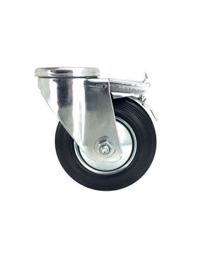 Handling wheel with eye and rubber brake diameter 125 mm