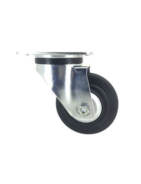 ROULETTE RENFORCEE À PLATINE CAOUTCHOUC DIAMETRE 125 MM CHARGE 200 KG - S74C125