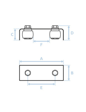 GUIDE POUR PORTAIL COULISSANT DE 30 MM A 48 MM DE LARGEUR