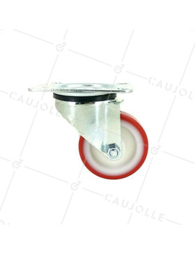 ROULETTE DE MANUTENTION EN POLYURÉTHANE ROUGE DIAMÈTRE 80 MM CHARGE 200 KG - S2NP 80
