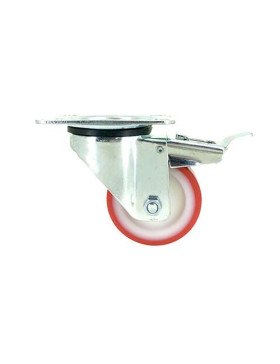 ROULETTE DE MANUTENTION EN POLYURÉTHANE ROUGE DIAMÈTRE 80 MM CHARGE 200 KG - S2NP 80