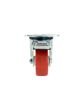 ROULETTE DE MANUTENTION EN POLYURÉTHANE ROUGE DIAMÈTRE 80 MM CHARGE 200 KG - S2NP 80