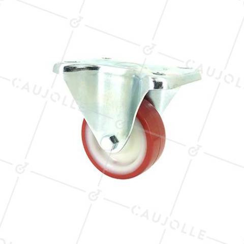 ROULETTE DE MANUTENTION EN POLYURÉTHANE ROUGE DIAMÈTRE 80 MM CHARGE 200 KG - S2NP 80 • Caujolle
