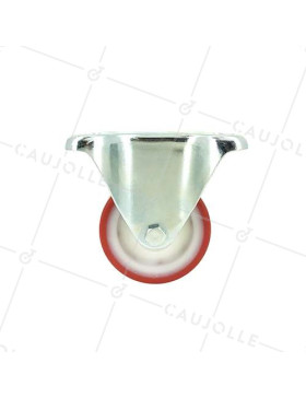 ROULETTE DE MANUTENTION EN POLYURÉTHANE ROUGE DIAMÈTRE 80 MM CHARGE 200 KG - S2NP 80