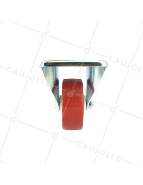 ROULETTE DE MANUTENTION EN POLYURÉTHANE ROUGE DIAMÈTRE 80 MM CHARGE 200 KG - S2NP 80