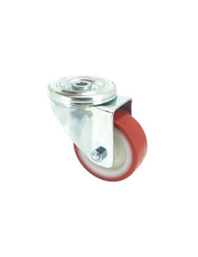 ROULETTE DE MANUTENTION EN POLYURÉTHANE ROUGE DIAMÈTRE 80 MM CHARGE 200 KG - S2NP 80