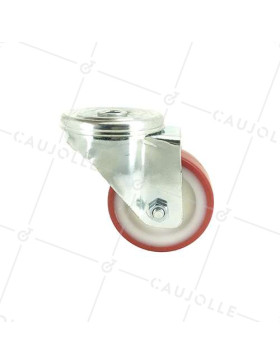 ROULETTE DE MANUTENTION EN POLYURÉTHANE ROUGE DIAMÈTRE 80 MM CHARGE 200 KG - S2NP 80