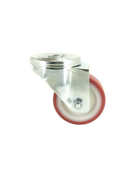 ROULETTE DE MANUTENTION EN POLYURÉTHANE ROUGE DIAMÈTRE 80 MM CHARGE 200 KG - S2NP 80