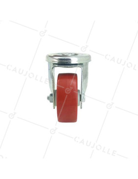 ROULETTE DE MANUTENTION EN POLYURÉTHANE ROUGE DIAMÈTRE 80 MM CHARGE 200 KG - S2NP 80