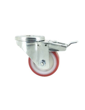 ROULETTE DE MANUTENTION EN POLYURÉTHANE ROUGE DIAMÈTRE 80 MM CHARGE 200 KG - S2NP 80