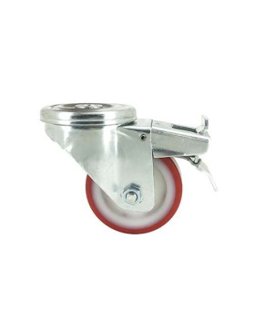 ROULETTE DE MANUTENTION EN POLYURÉTHANE ROUGE DIAMÈTRE 80 MM CHARGE 200 KG - S2NP 80
