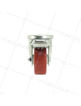 ROULETTE DE MANUTENTION EN POLYURÉTHANE ROUGE DIAMÈTRE 80 MM CHARGE 200 KG - S2NP 80