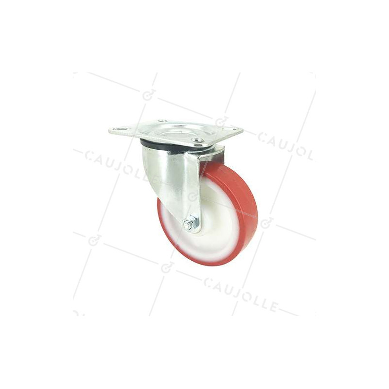 ROULETTE DE MANUTENTION EN POLYURÉTHANE ANTI HUILES ET GRAISSES DIAMÈTRE 100 MM CHARGE 120 KG - S2NP 100