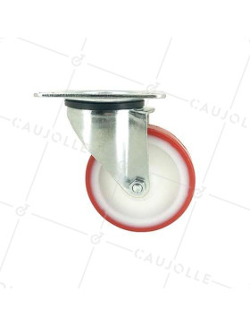 ROULETTE DE MANUTENTION EN POLYURÉTHANE ROUGE DIAMÈTRE 80 MM CHARGE 200 KG - S2NP 80