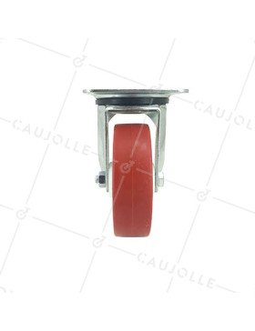 ROULETTE DE MANUTENTION EN POLYURÉTHANE ROUGE DIAMÈTRE 80 MM CHARGE 200 KG - S2NP 80