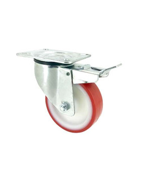 ROULETTE DE MANUTENTION EN POLYURÉTHANE ROUGE DIAMÈTRE 80 MM CHARGE 200 KG - S2NP 80