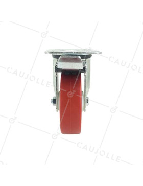 ROULETTE DE MANUTENTION EN POLYURÉTHANE ROUGE DIAMÈTRE 80 MM CHARGE 200 KG - S2NP 80