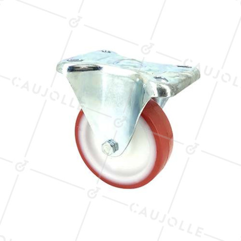 ROULETTE DE MANUTENTION EN POLYURÉTHANE ROUGE DIAMÈTRE 80 MM CHARGE 200 KG - S2NP 80 • Caujolle