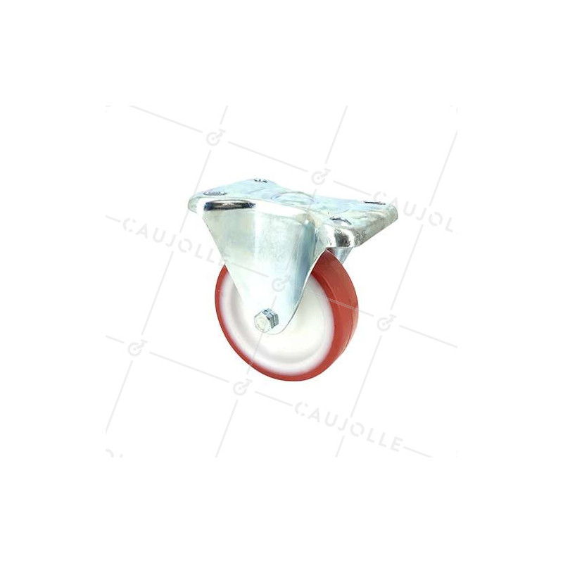 ROULETTE DE MANUTENTION EN POLYURÉTHANE ROUGE DIAMÈTRE 80 MM CHARGE 200 KG - S2NP 80