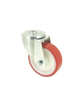 ROULETTE DE MANUTENTION EN POLYURÉTHANE ROUGE DIAMÈTRE 80 MM CHARGE 200 KG - S2NP 80