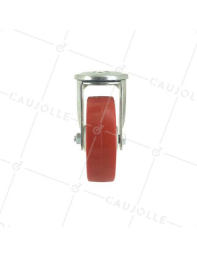 ROULETTE DE MANUTENTION EN POLYURÉTHANE ROUGE DIAMÈTRE 80 MM CHARGE 200 KG - S2NP 80