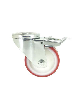ROULETTE DE MANUTENTION EN POLYURÉTHANE ROUGE DIAMÈTRE 80 MM CHARGE 200 KG - S2NP 80