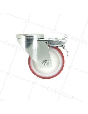 ROULETTE DE MANUTENTION EN POLYURÉTHANE ROUGE DIAMÈTRE 80 MM CHARGE 200 KG - S2NP 80