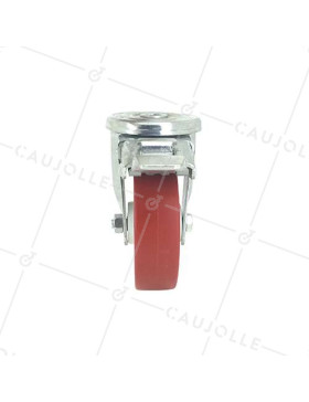 ROULETTE DE MANUTENTION EN POLYURÉTHANE ROUGE DIAMÈTRE 80 MM CHARGE 200 KG - S2NP 80