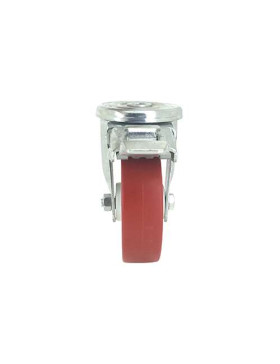 ROULETTE DE MANUTENTION À OEIL À FREIN EN POLYURÉTHANE ROUGE DIAMÈTRE 100 MM CHARGE 120 KG À FIXATION DE 12 MM - S06NP 100AF