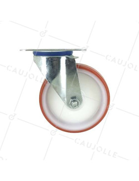 ROULETTE DE MANUTENTION EN POLYURÉTHANE ROUGE DIAMÈTRE 80 MM CHARGE 200 KG - S2NP 80