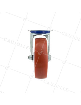 ROULETTE DE MANUTENTION EN POLYURÉTHANE ROUGE DIAMÈTRE 80 MM CHARGE 200 KG - S2NP 80