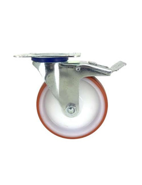 ROULETTE DE MANUTENTION EN POLYURÉTHANE ROUGE DIAMÈTRE 80 MM CHARGE 200 KG - S2NP 80