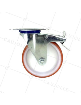 ROULETTE DE MANUTENTION EN POLYURÉTHANE ROUGE DIAMÈTRE 80 MM CHARGE 200 KG - S2NP 80