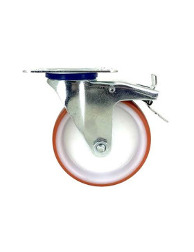 ROULETTE DE MANUTENTION À FREIN EN POLYURÉTHANE ROUGE DIAMÈTRE 125 MM CHARGE 120 KG - S2NP 125AF