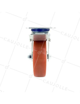 ROULETTE DE MANUTENTION EN POLYURÉTHANE ROUGE DIAMÈTRE 80 MM CHARGE 200 KG - S2NP 80