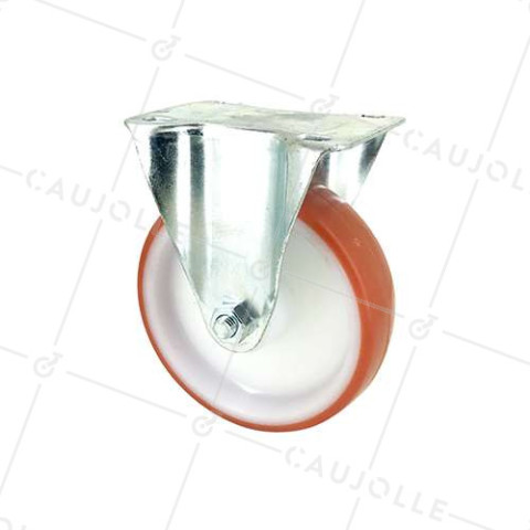 ROULETTE DE MANUTENTION EN POLYURÉTHANE ROUGE DIAMÈTRE 80 MM CHARGE 200 KG - S2NP 80 • Caujolle