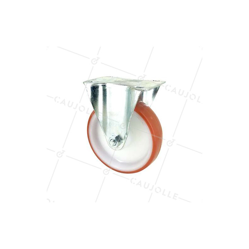 ROULETTE DE MANUTENTION EN POLYURÉTHANE ROUGE DIAMÈTRE 80 MM CHARGE 200 KG - S2NP 80