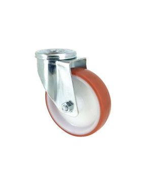ROULETTE DE MANUTENTION EN POLYURÉTHANE ROUGE DIAMÈTRE 80 MM CHARGE 200 KG - S2NP 80