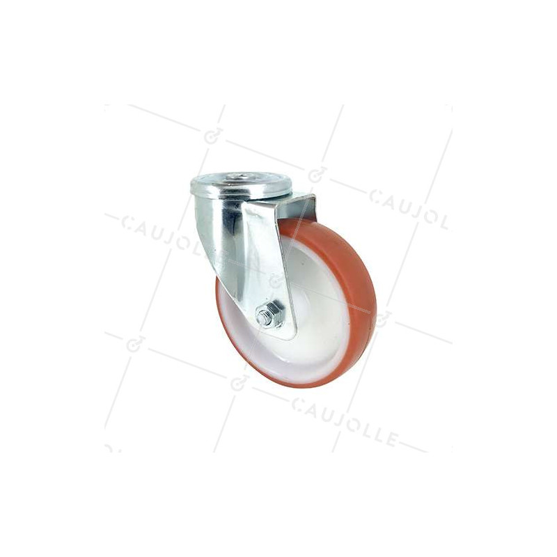 ROULETTE DE MANUTENTION EN POLYURÉTHANE ROUGE DIAMÈTRE 80 MM CHARGE 200 KG - S2NP 80