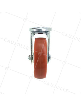 ROULETTE DE MANUTENTION EN POLYURÉTHANE ROUGE DIAMÈTRE 80 MM CHARGE 200 KG - S2NP 80
