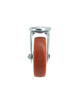 ROULETTE DE MANUTENTION EN POLYURÉTHANE ROUGE DIAMÈTRE 80 MM CHARGE 200 KG - S2NP 80