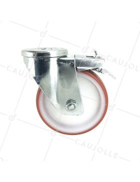 ROULETTE DE MANUTENTION EN POLYURÉTHANE ROUGE DIAMÈTRE 80 MM CHARGE 200 KG - S2NP 80