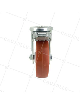 ROULETTE DE MANUTENTION EN POLYURÉTHANE ROUGE DIAMÈTRE 80 MM CHARGE 200 KG - S2NP 80