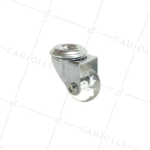 ROULETTE DESIGN PIVOTANTE À OEIL TRANSPARENTE SOUPLE DIAMÈTRE 35MM CHARGE 35KG  À FIXATION DE 10 MM - S140TR 35O • Caujolle