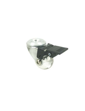 Castor SWIVEL DESIGN WITH Bolt hole SOFT TRANSPARENT BRAKE DIAMETER 35MM LOAD 35KG WITH 10 MM FIXING - S140TR 35OAF
