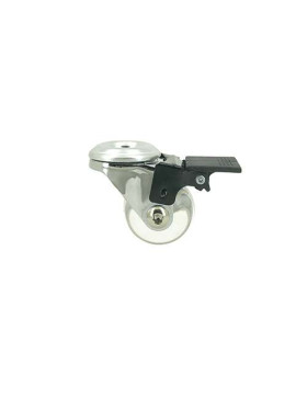 Castor SWIVEL DESIGN WITH Bolt hole SOFT TRANSPARENT BRAKE DIAMETER 35MM LOAD 35KG WITH 10 MM FIXING - S140TR 35OAF