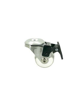 ROULETTE DESIGN PIVOTANTE À OEIL À FREIN TRANSPARENTE SOUPLE DIAMÈTRE 35MM CHARGE 35KG  À FIXATION DE 10 MM - S140TR 35OAF